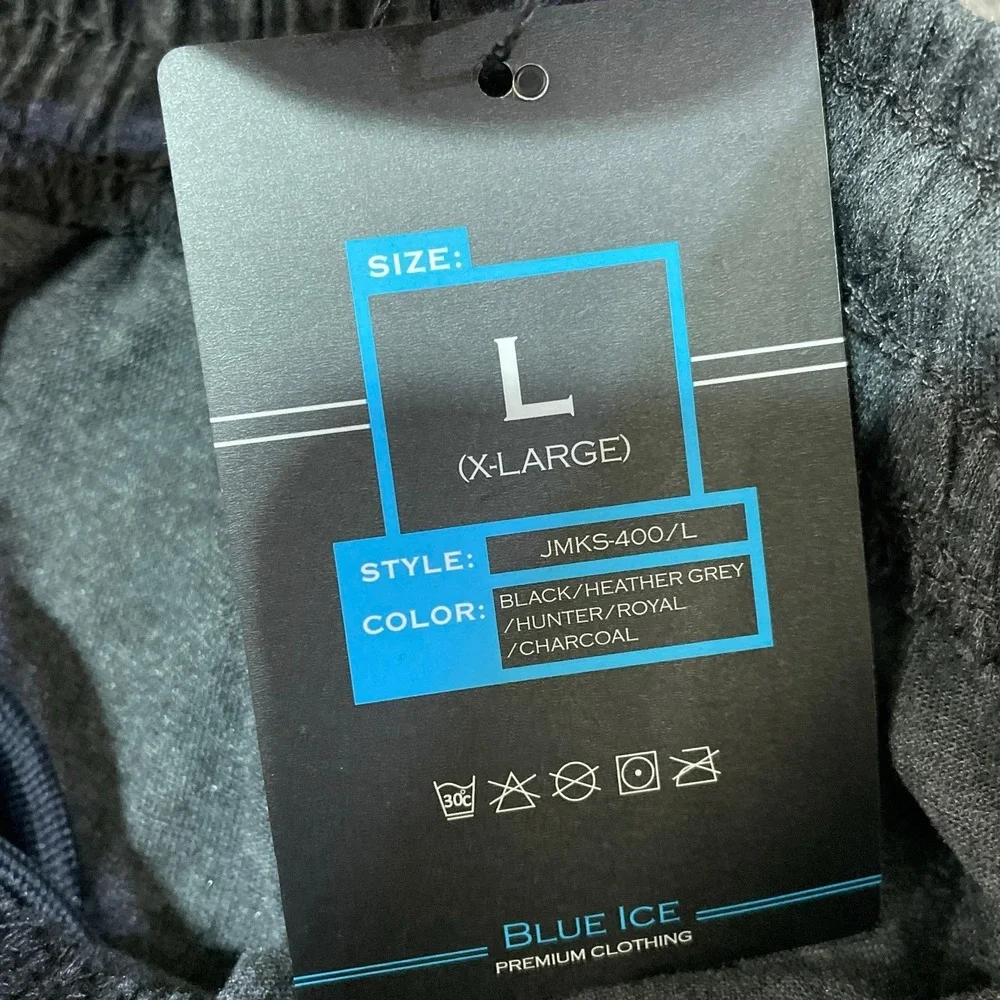 NWT Blue Ice Shorts Men's Large Charcoal Grey Cotton Blend Athletic